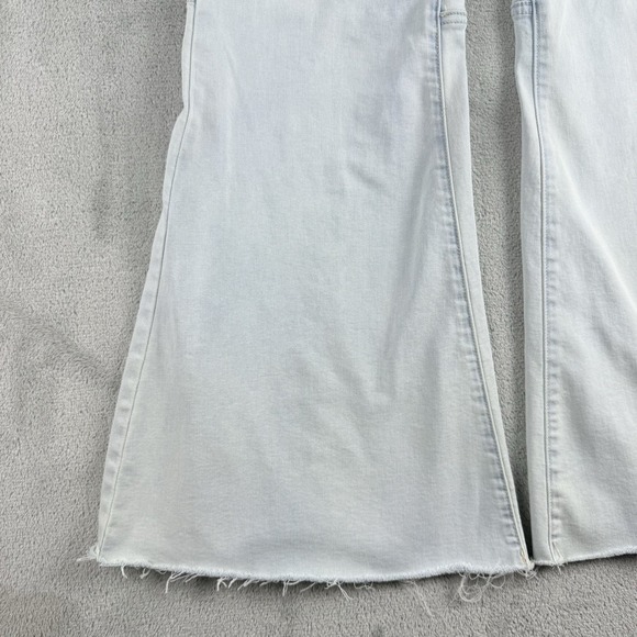 We The Free Jeans Womens 28x26 Blue Denim Super Flare Raw Fray Retro Bell Bottom - Picture 12 of 16